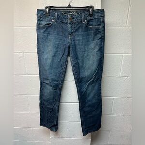 American Eagle Outfitters Women's Dark Blue Straight Leg Jeans. Size 12